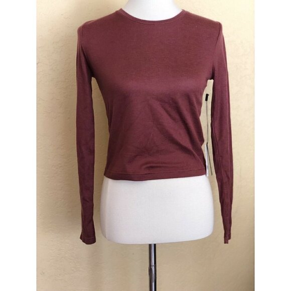 J Brand Women's Carolina Knit Long-sleeve Crop Tee Top Blair Size XS JB002253 - Picture 1 of 11